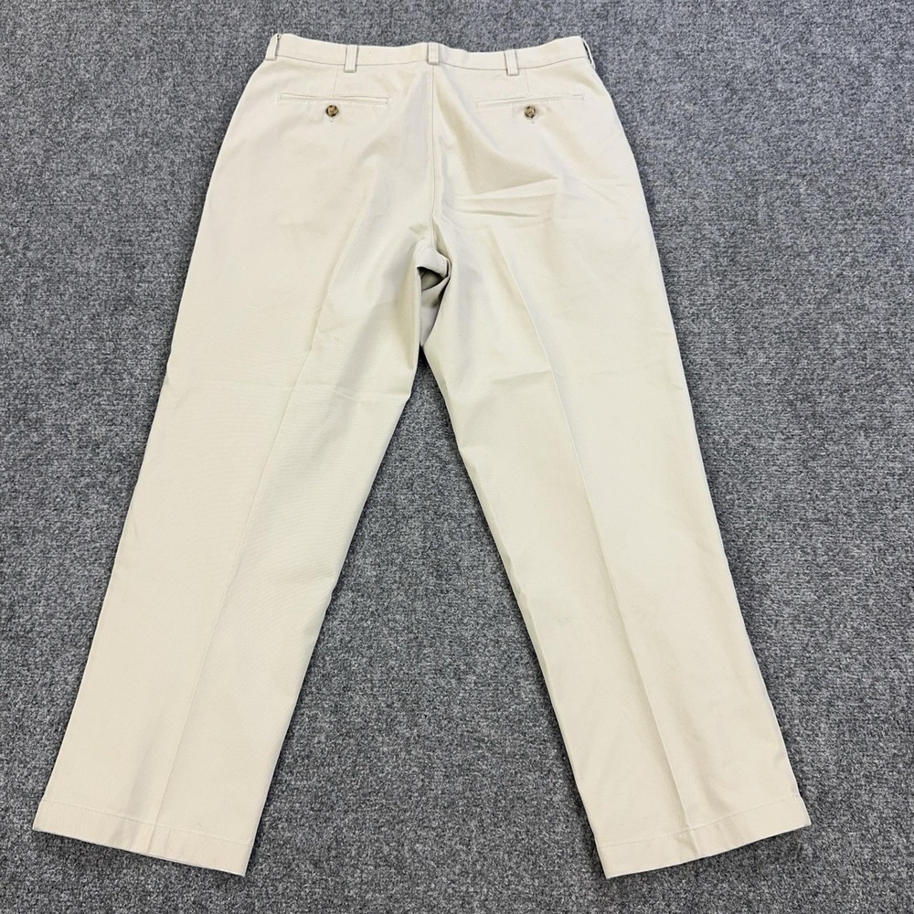 LL Bean Pants Mens 34x29 Beige Chino Natural Fit Straight Leg Cotton Casual - Picture 10 of 11